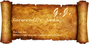 Gerencsér Janka névjegykártya